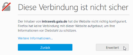 Diese Verbindung ist nicht sicher
